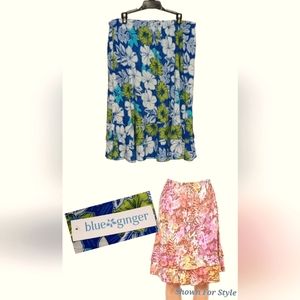ALOHA LIFESTYLE FUN SASHAY FLORAL SKIRT NWT